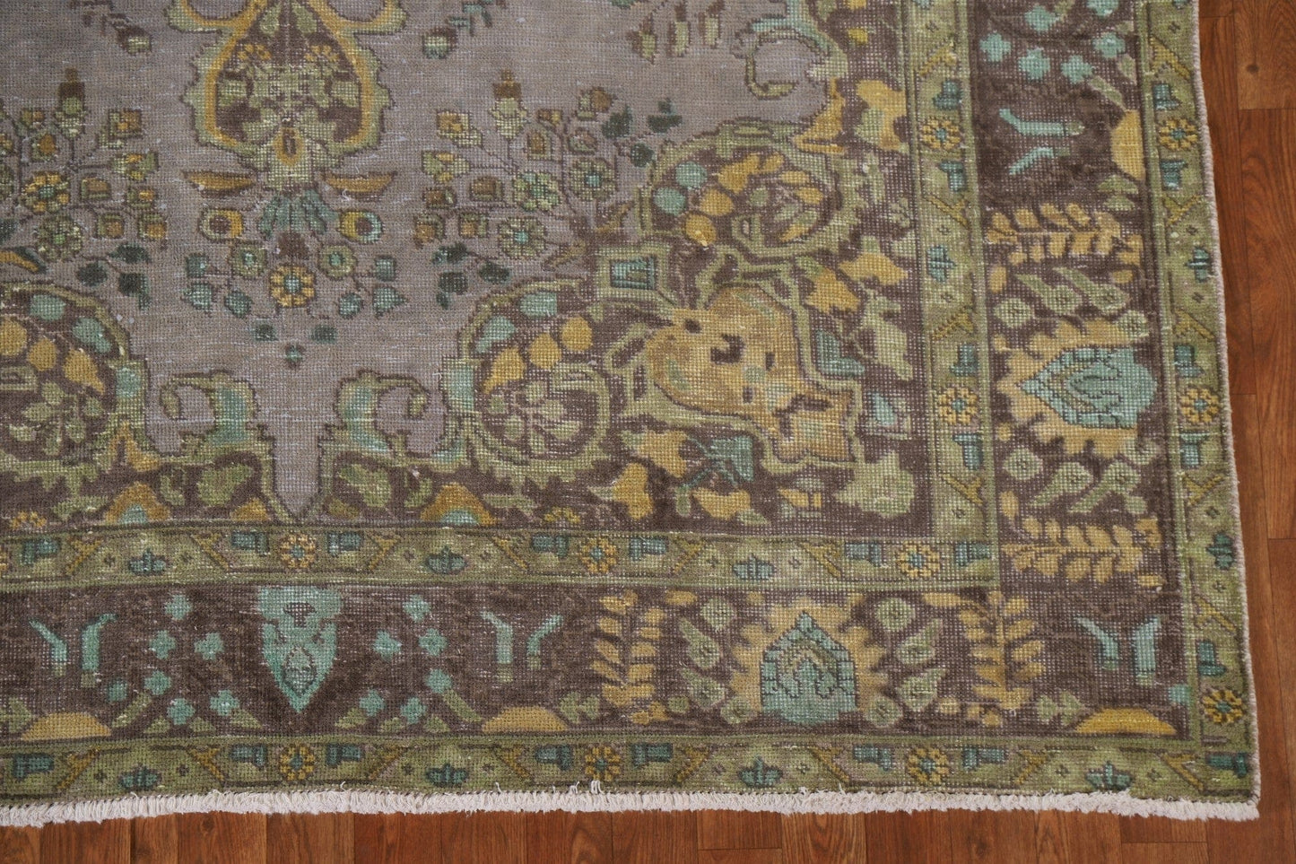 Distressed Over-Dyed Tabriz Persian Area Rug 6x9