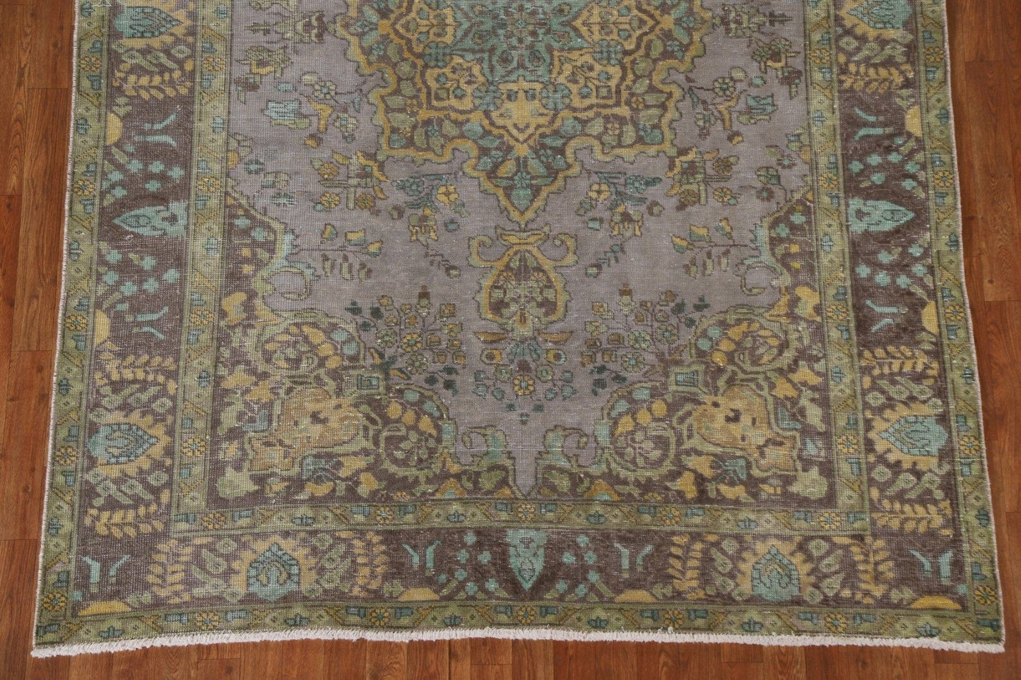 Distressed Over-Dyed Tabriz Persian Area Rug 6x9