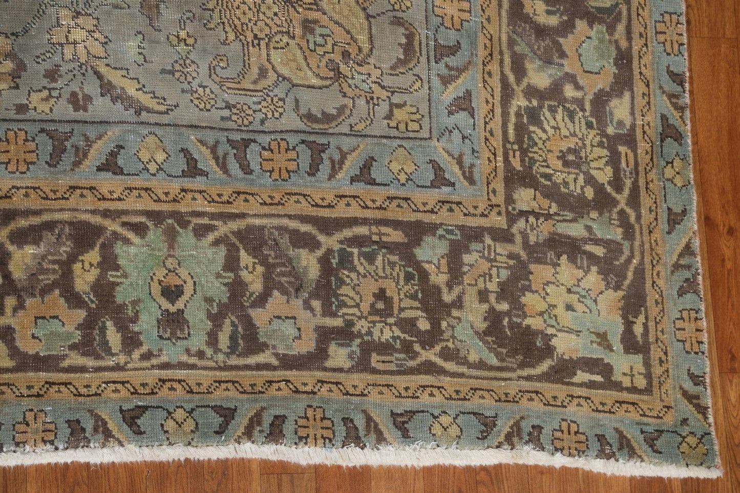 Distressed Over-Dyed Tabriz Persian Area Rug 10x12