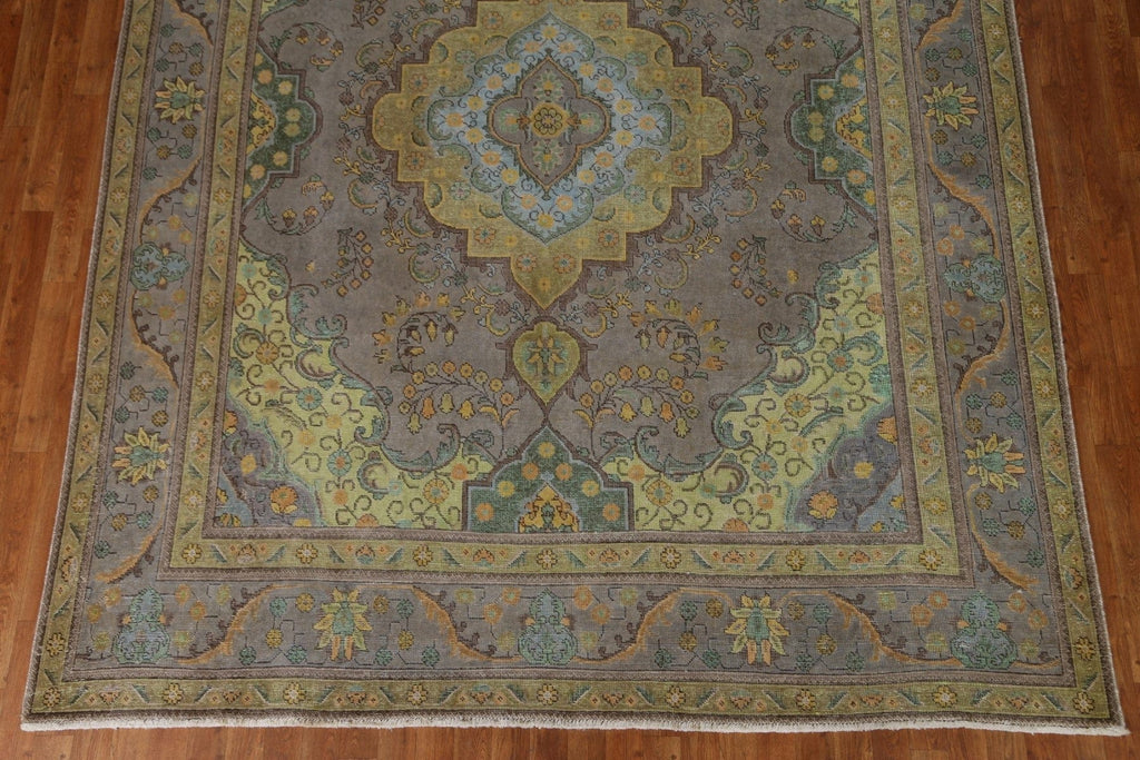 Distressed Over-Dyed Tabriz Persian Area Rug 8x10