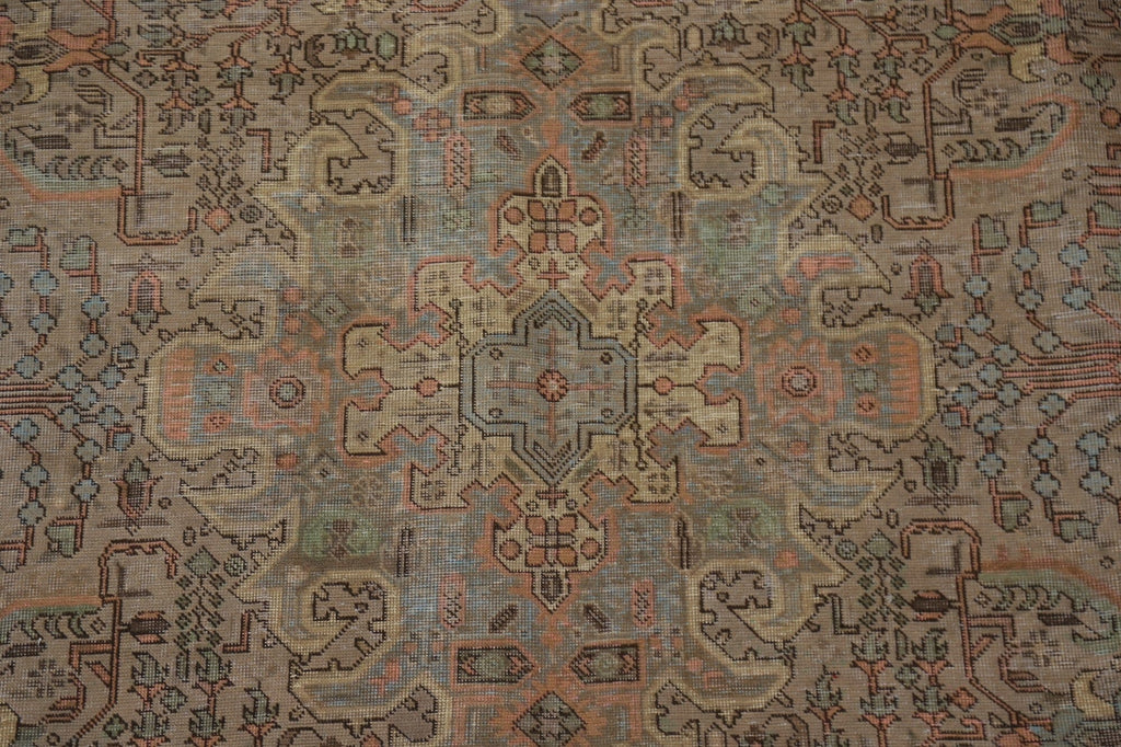 Distressed Over-Dyed Tabriz Persian Area Rug 10x12