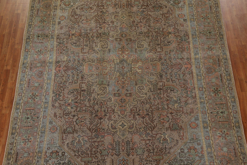 Distressed Over-Dyed Tabriz Persian Area Rug 10x12