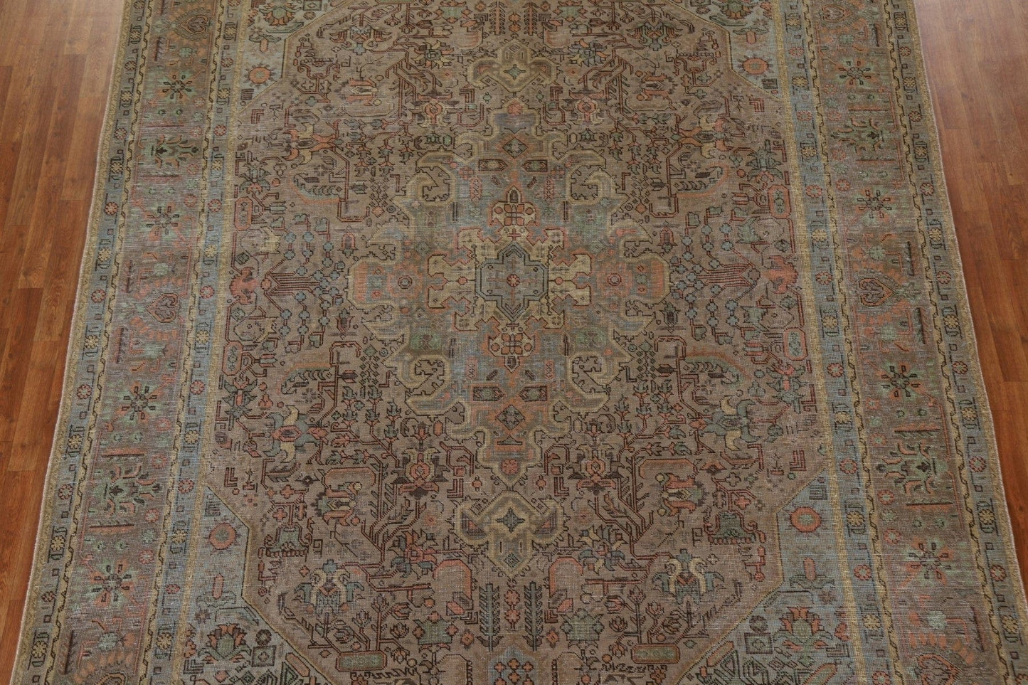 Distressed Over-Dyed Tabriz Persian Area Rug 10x12