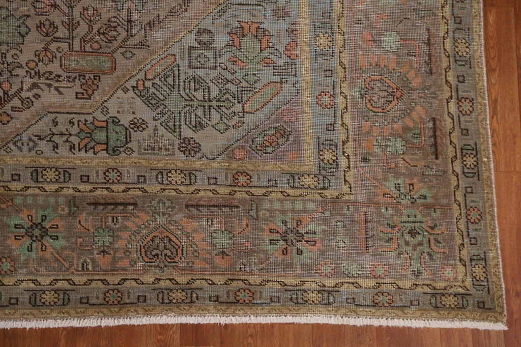 Distressed Over-Dyed Tabriz Persian Area Rug 10x12