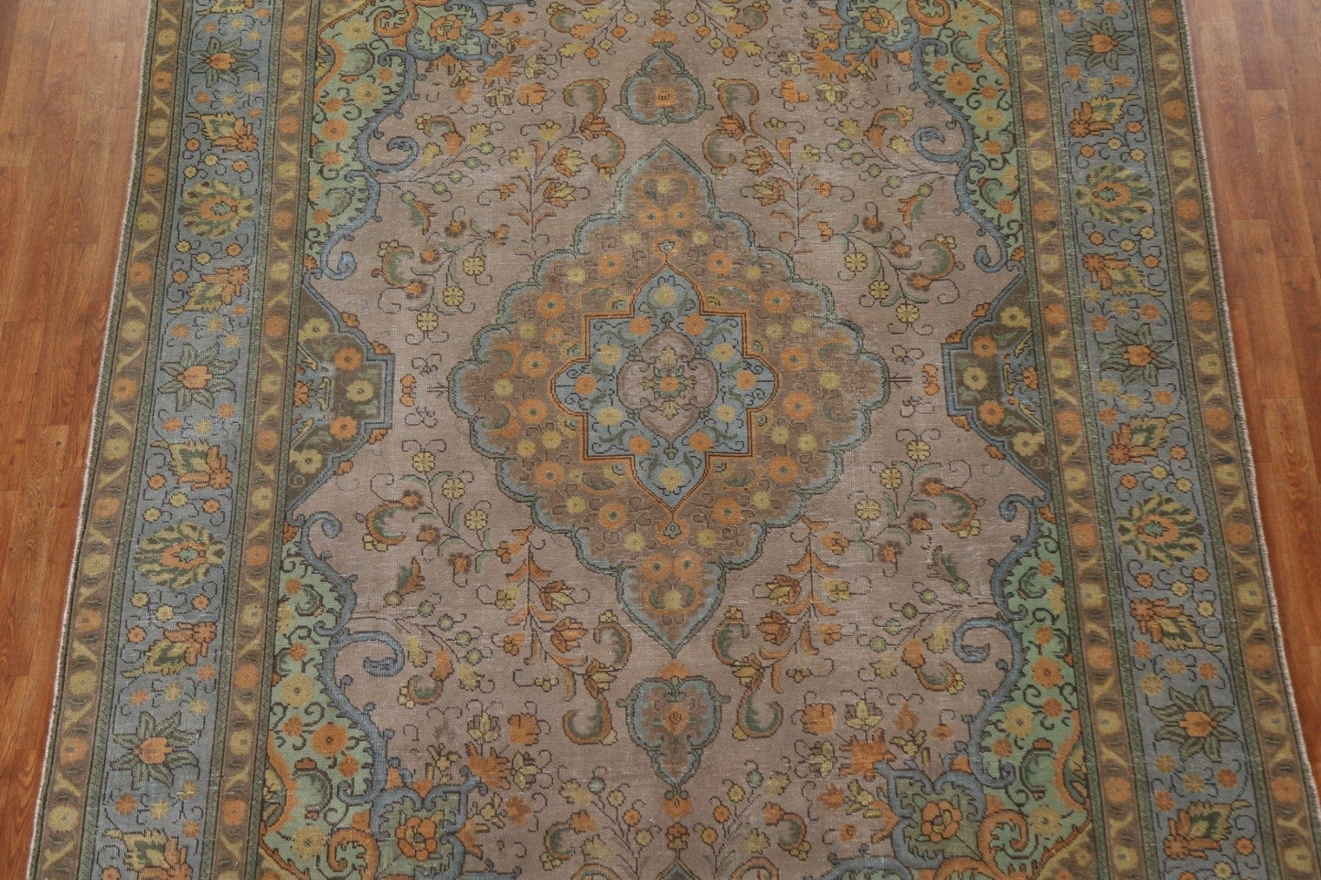 Distressed Over-Dyed Tabriz Persian Area Rug 8x11