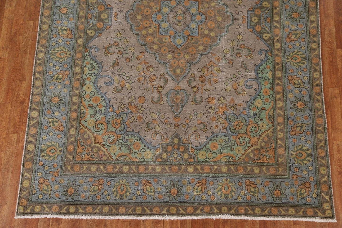 Distressed Over-Dyed Tabriz Persian Area Rug 8x11