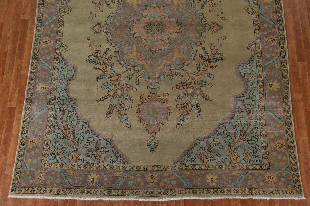 Vintage Over-Dyed Tabriz Persian Area Rug 9x12