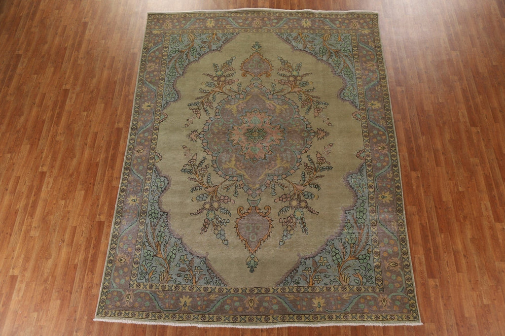 Vintage Over-Dyed Tabriz Persian Area Rug 9x12