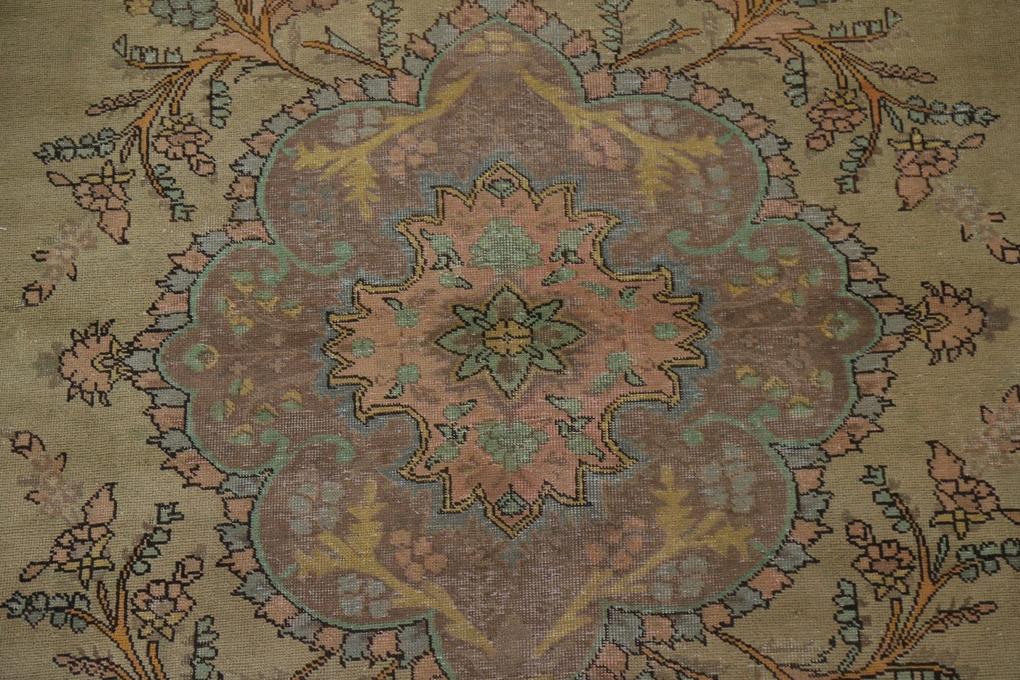 Vintage Over-Dyed Tabriz Persian Area Rug 9x12