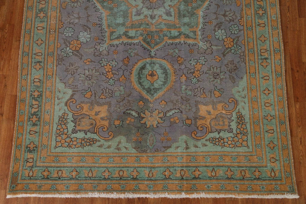 Distressed Over-Dyed Tabriz Persian Area Rug 6x10