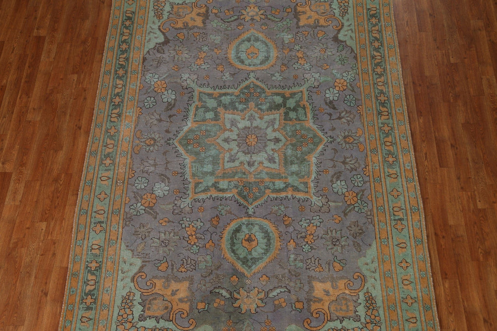 Distressed Over-Dyed Tabriz Persian Area Rug 6x10