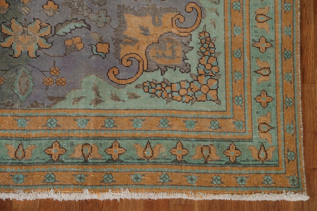 Distressed Over-Dyed Tabriz Persian Area Rug 6x10