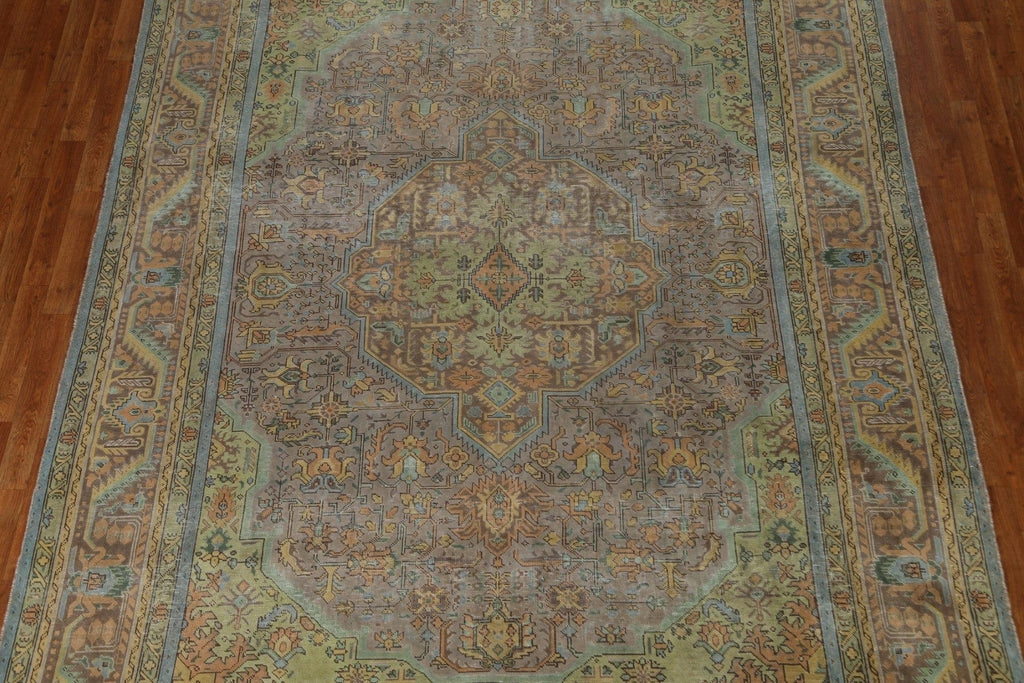 Geometric Over-Dyed Tabriz Persian Area Rug 8x11