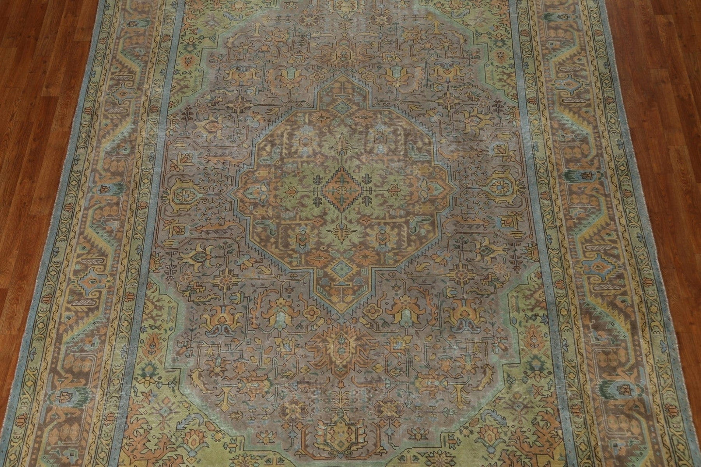 Geometric Over-Dyed Tabriz Persian Area Rug 8x11