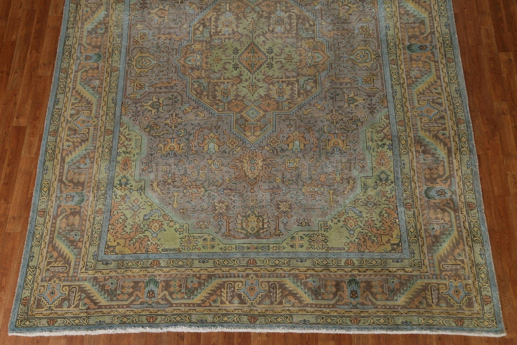 Geometric Over-Dyed Tabriz Persian Area Rug 8x11