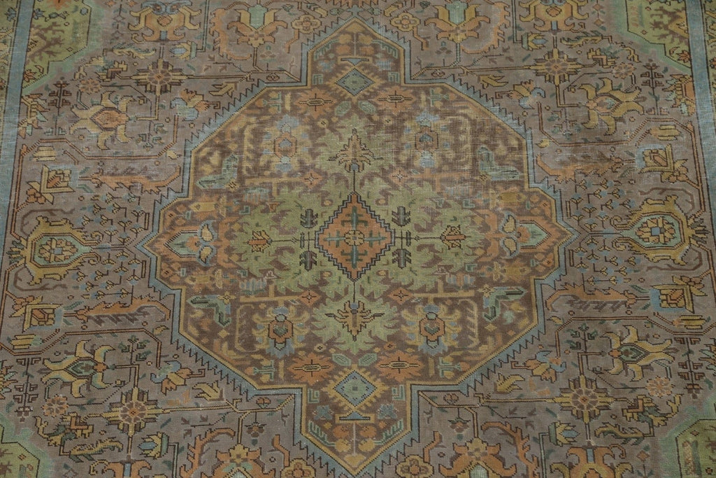 Geometric Over-Dyed Tabriz Persian Area Rug 8x11