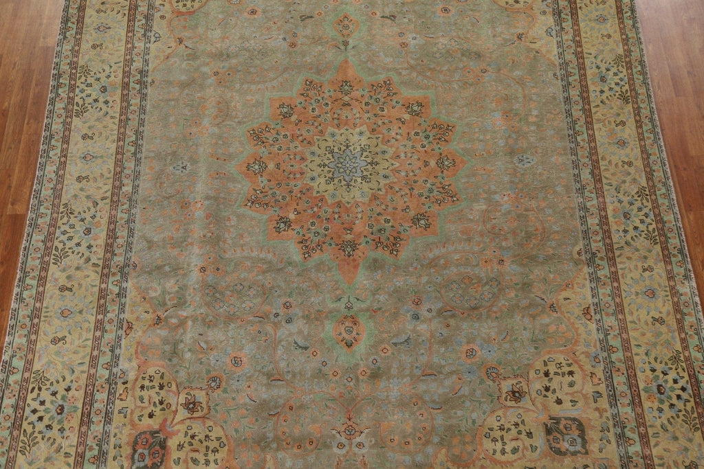 Distressed Over-Dyed Tabriz Persian Area Rug 10x13