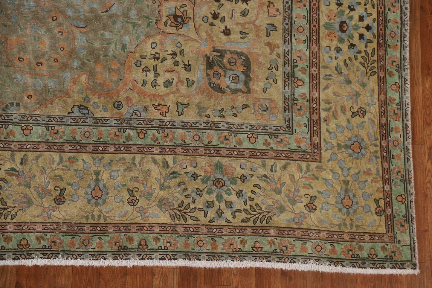 Distressed Over-Dyed Tabriz Persian Area Rug 10x13