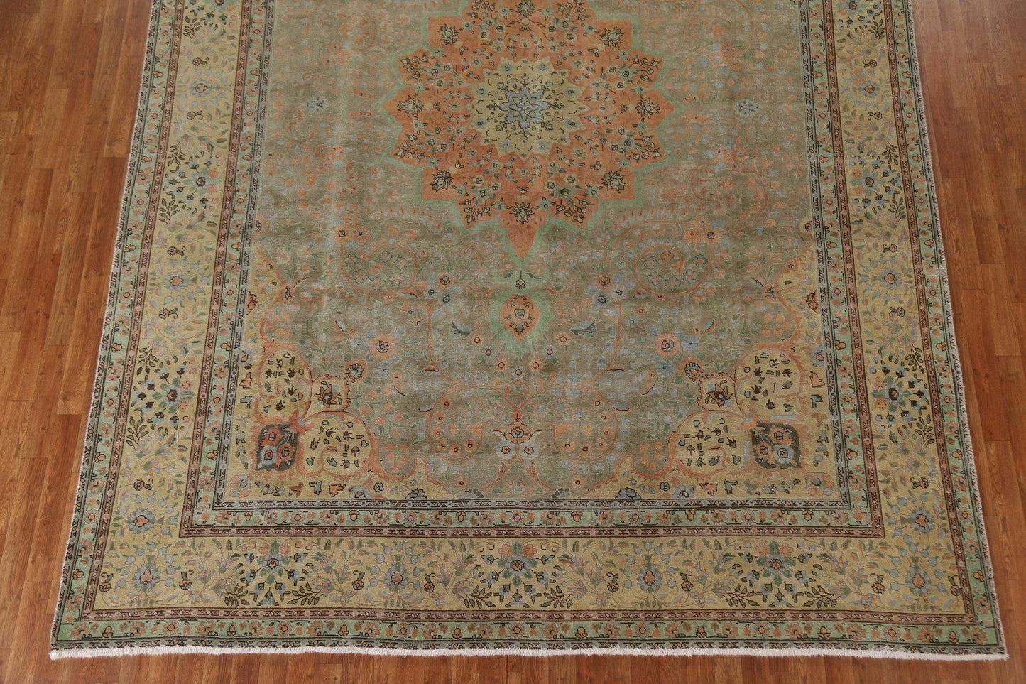 Distressed Over-Dyed Tabriz Persian Area Rug 10x13