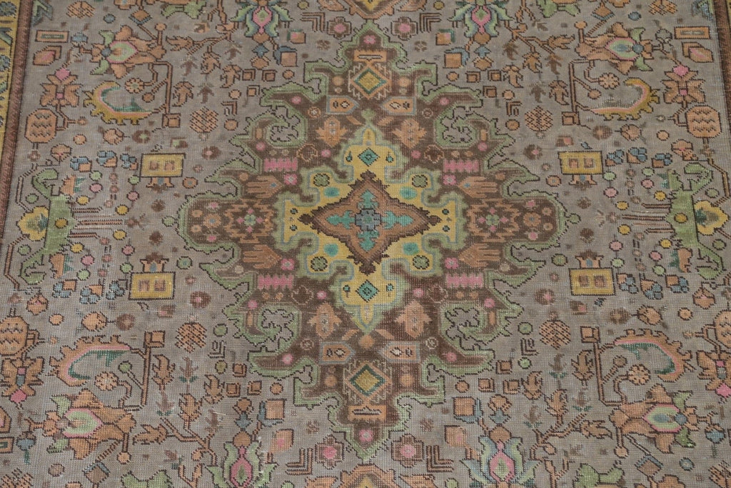 Distressed Over-Dyed Tabriz Persian Area Rug 8x11