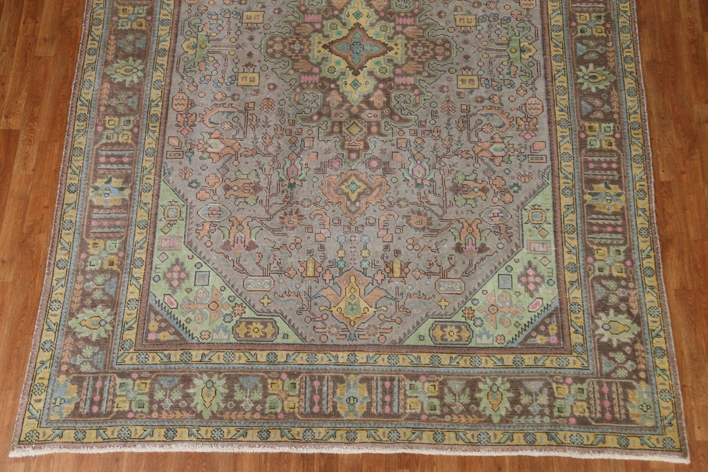 Distressed Over-Dyed Tabriz Persian Area Rug 8x11