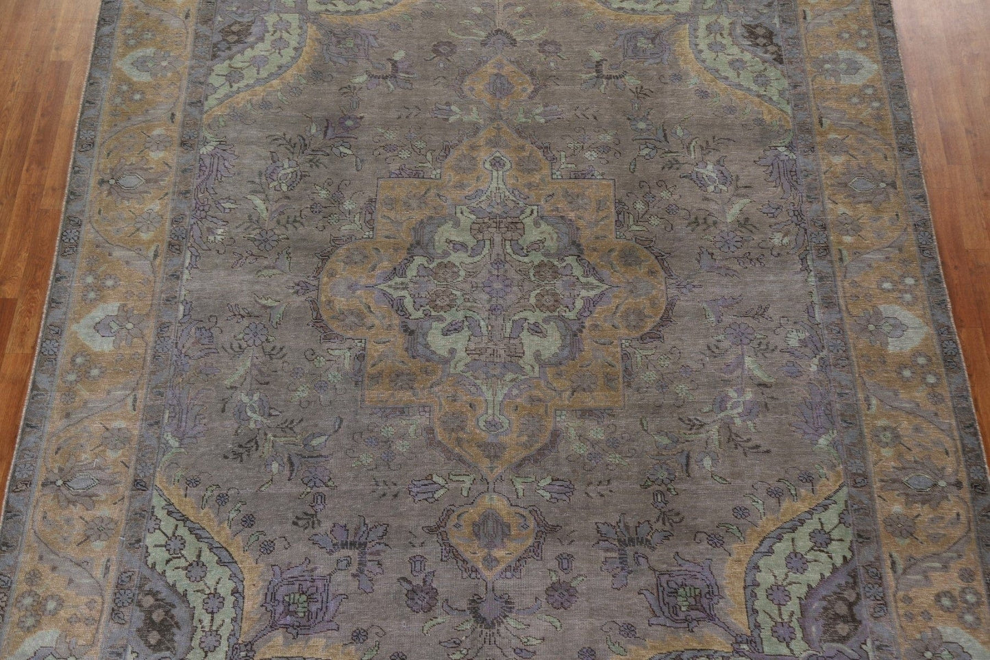 Distressed Over-Dyed Tabriz Persian Area Rug 9x12