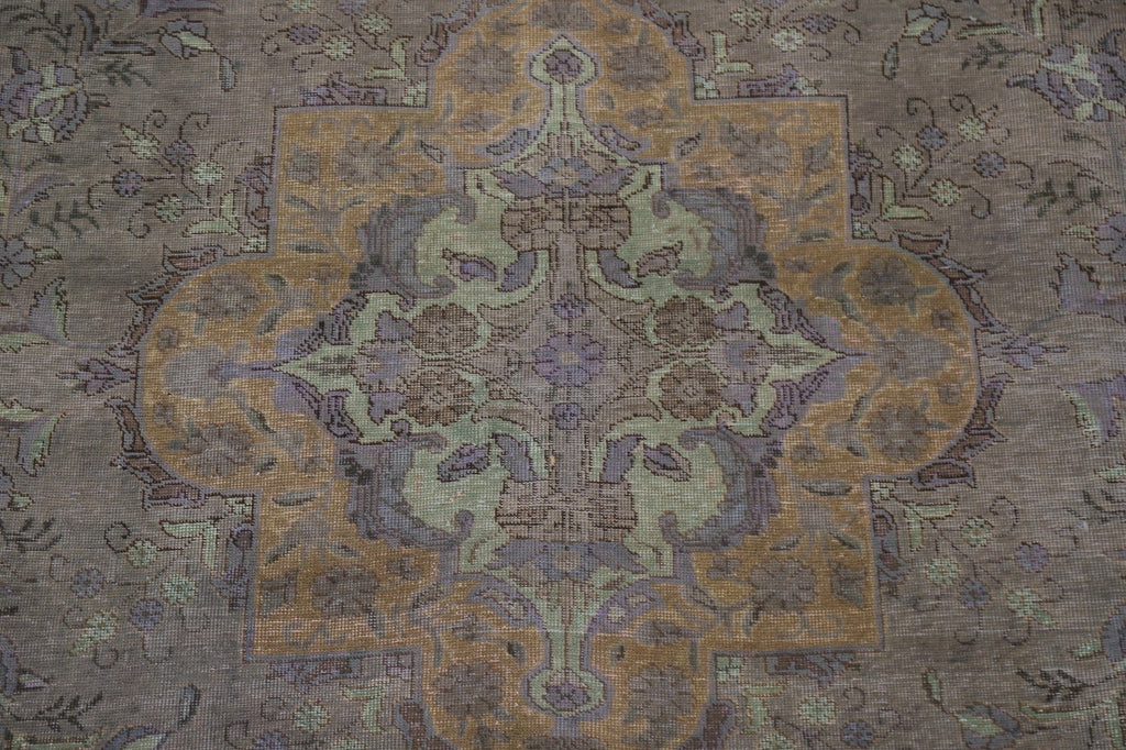 Distressed Over-Dyed Tabriz Persian Area Rug 9x12