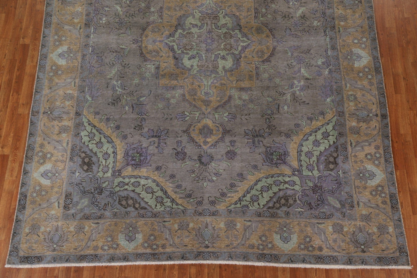 Distressed Over-Dyed Tabriz Persian Area Rug 9x12