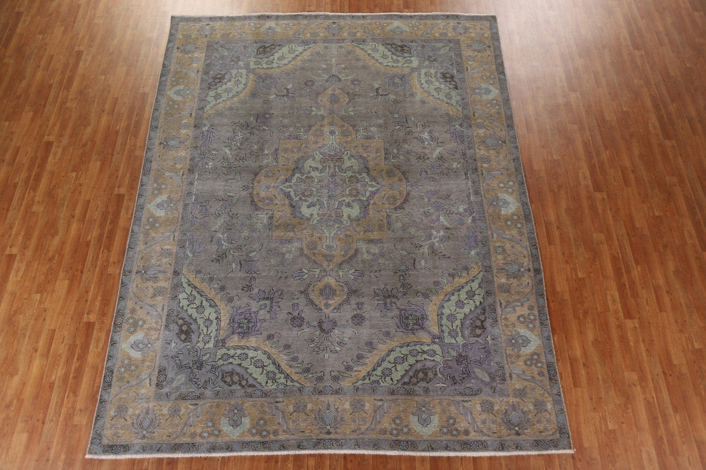 Distressed Over-Dyed Tabriz Persian Area Rug 9x12