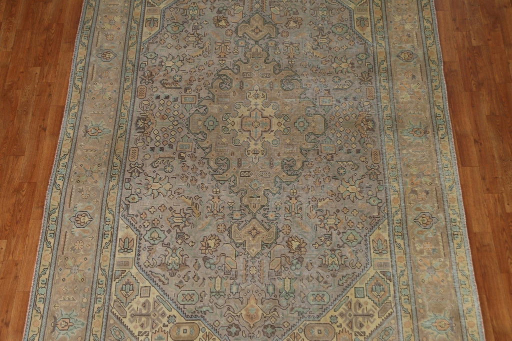 Distressed Over-Dyed Tabriz Persian Area Rug 7x10