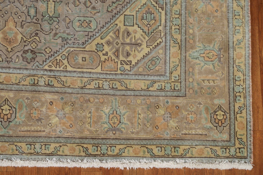 Distressed Over-Dyed Tabriz Persian Area Rug 7x10