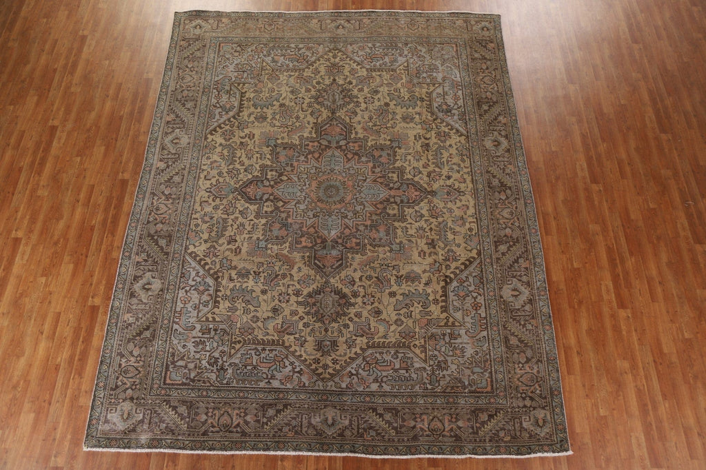 Geometric Over-Dyed Tabriz Persian Area Rug 10x12