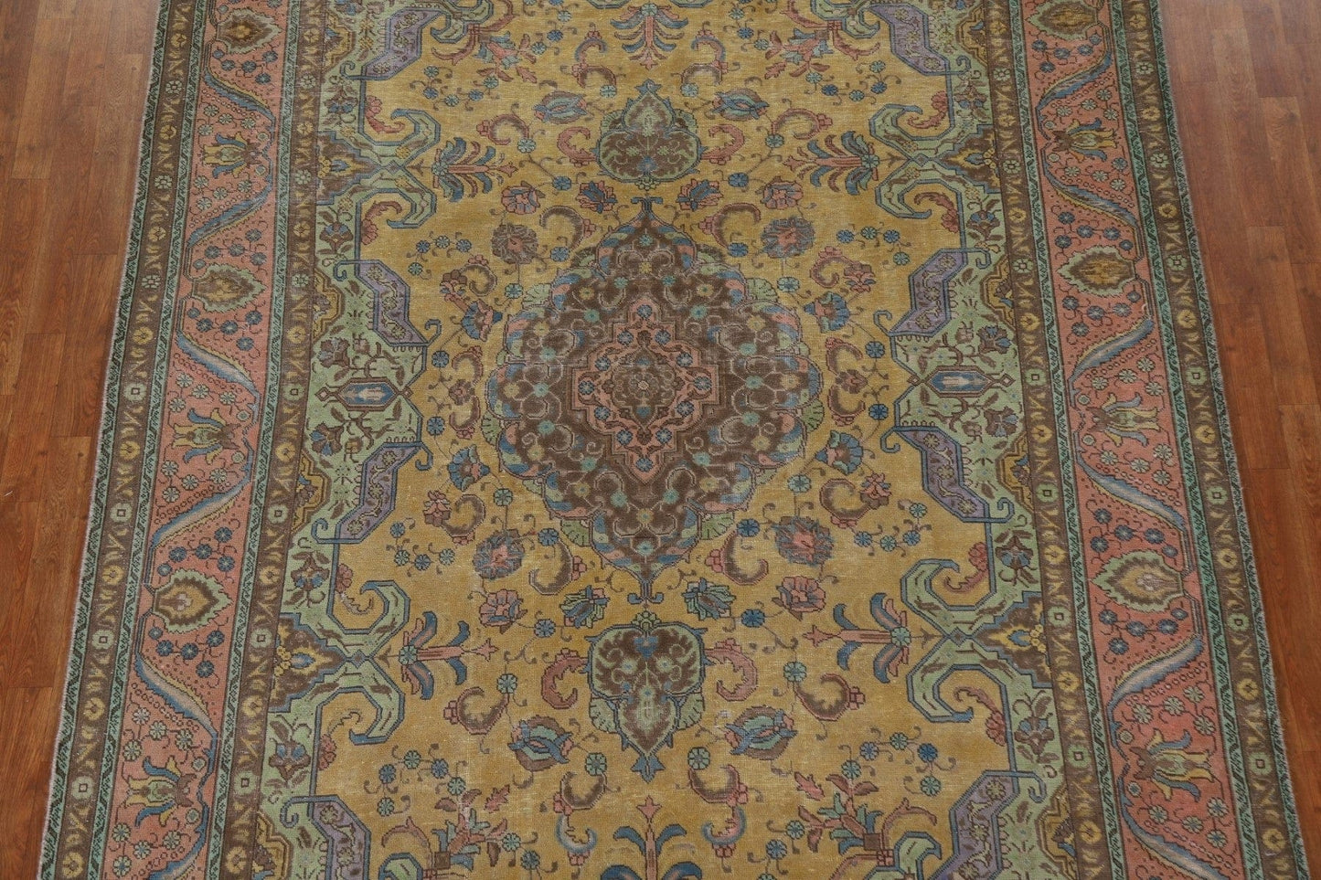 Geometric Over-Dyed Tabriz Persian Area Rug 8x11