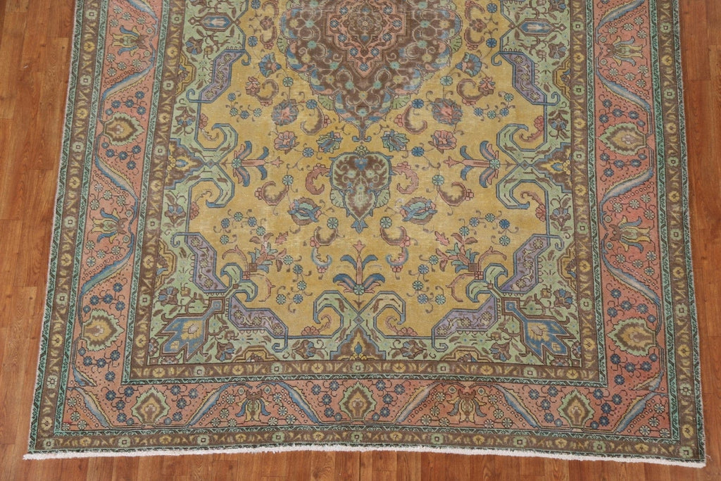 Geometric Over-Dyed Tabriz Persian Area Rug 8x11