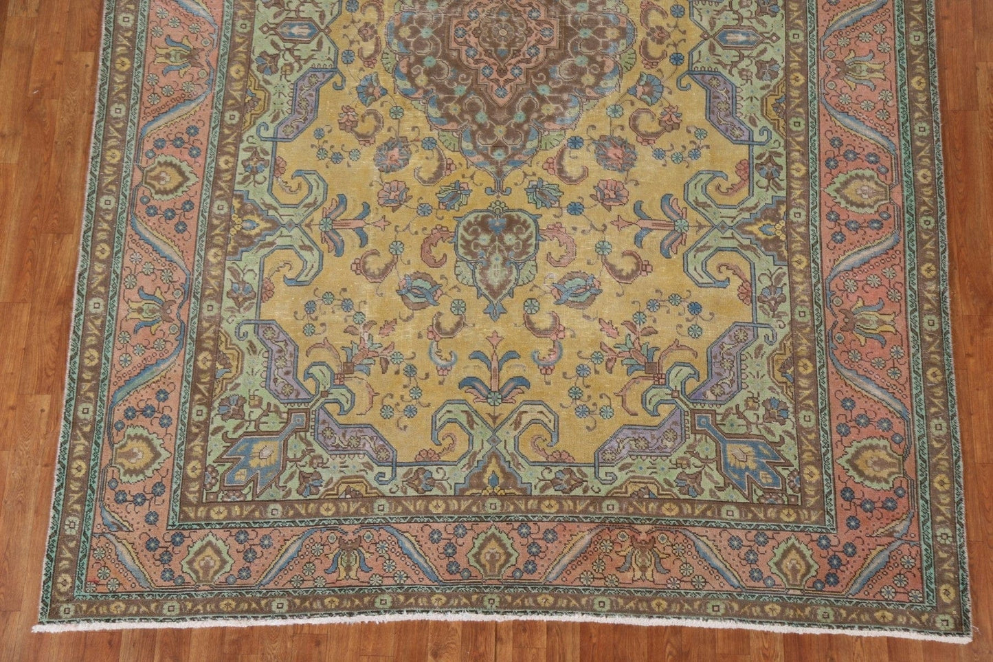 Geometric Over-Dyed Tabriz Persian Area Rug 8x11