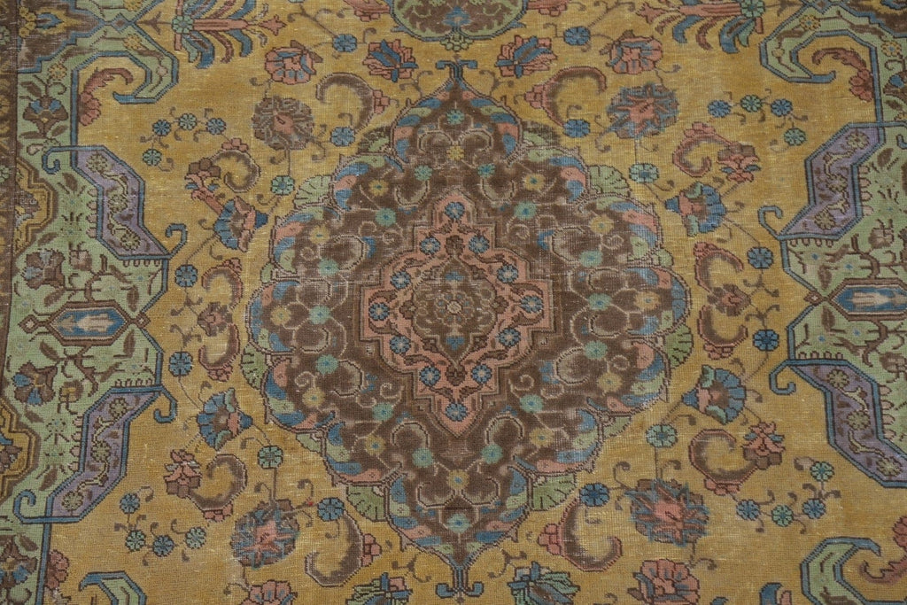 Geometric Over-Dyed Tabriz Persian Area Rug 8x11