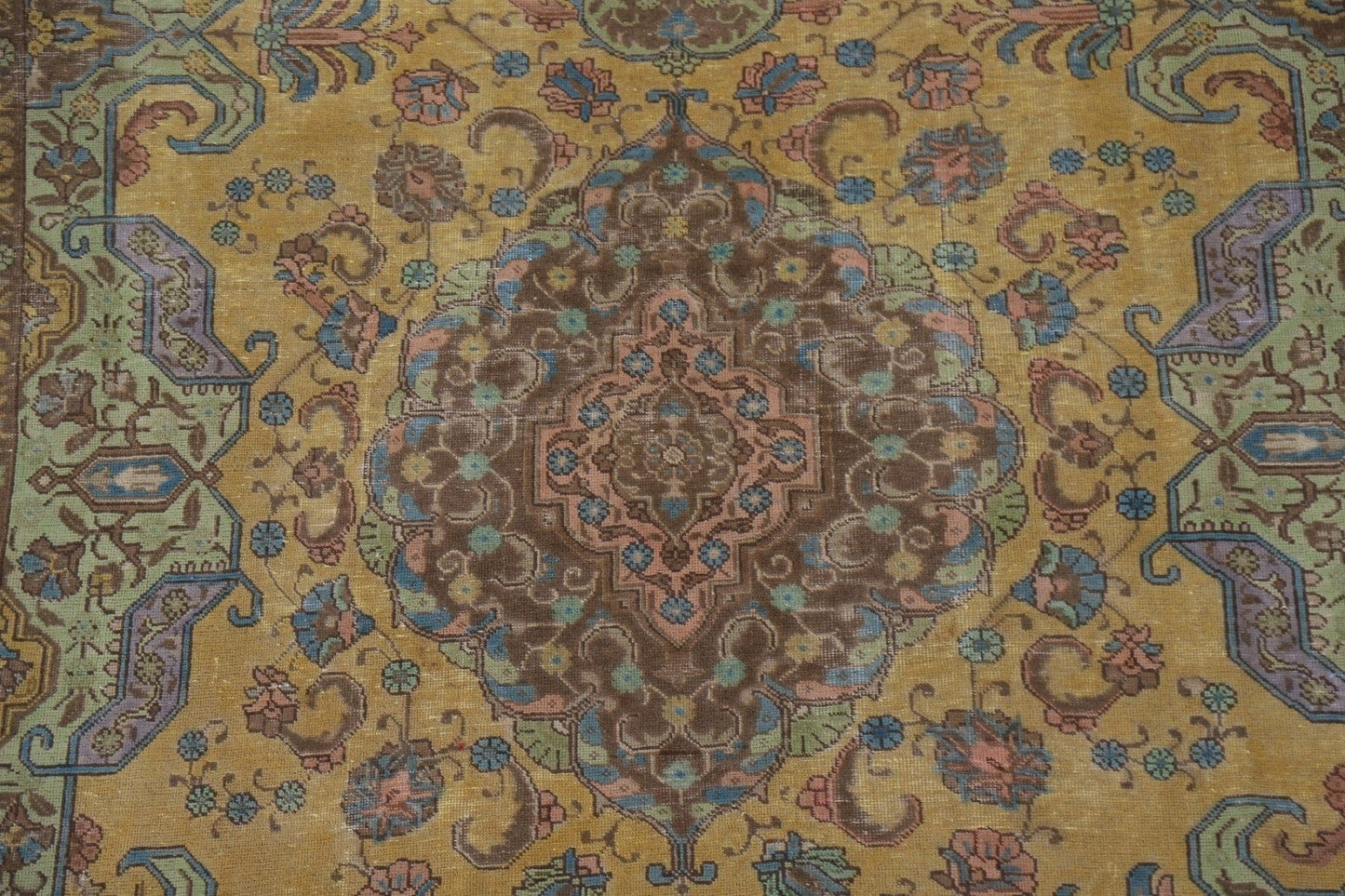 Geometric Over-Dyed Tabriz Persian Area Rug 8x11