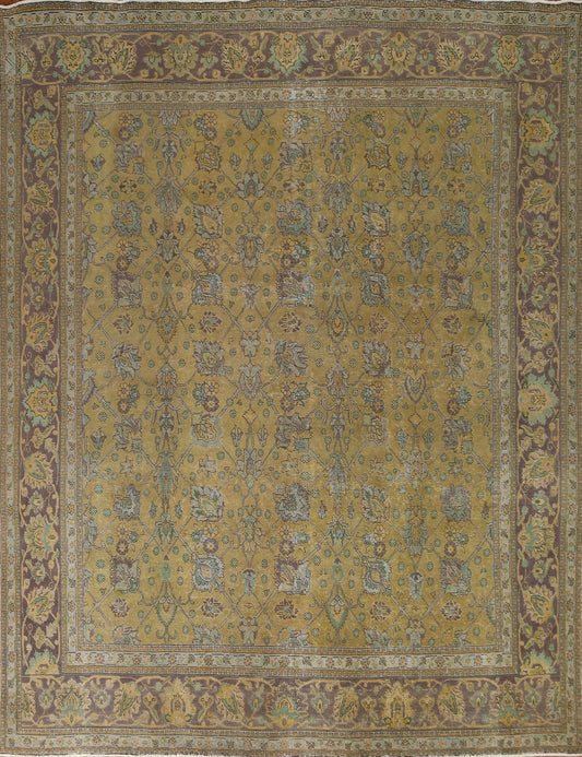 All-Over Over-Dyed Tabriz Persian Area Rug 9x11