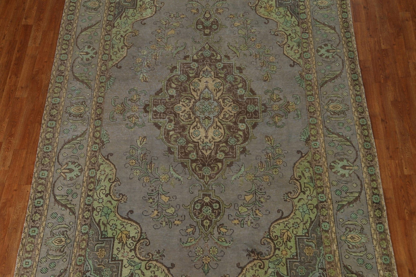 Distressed Over-Dyed Tabriz Persian Area Rug 7x10