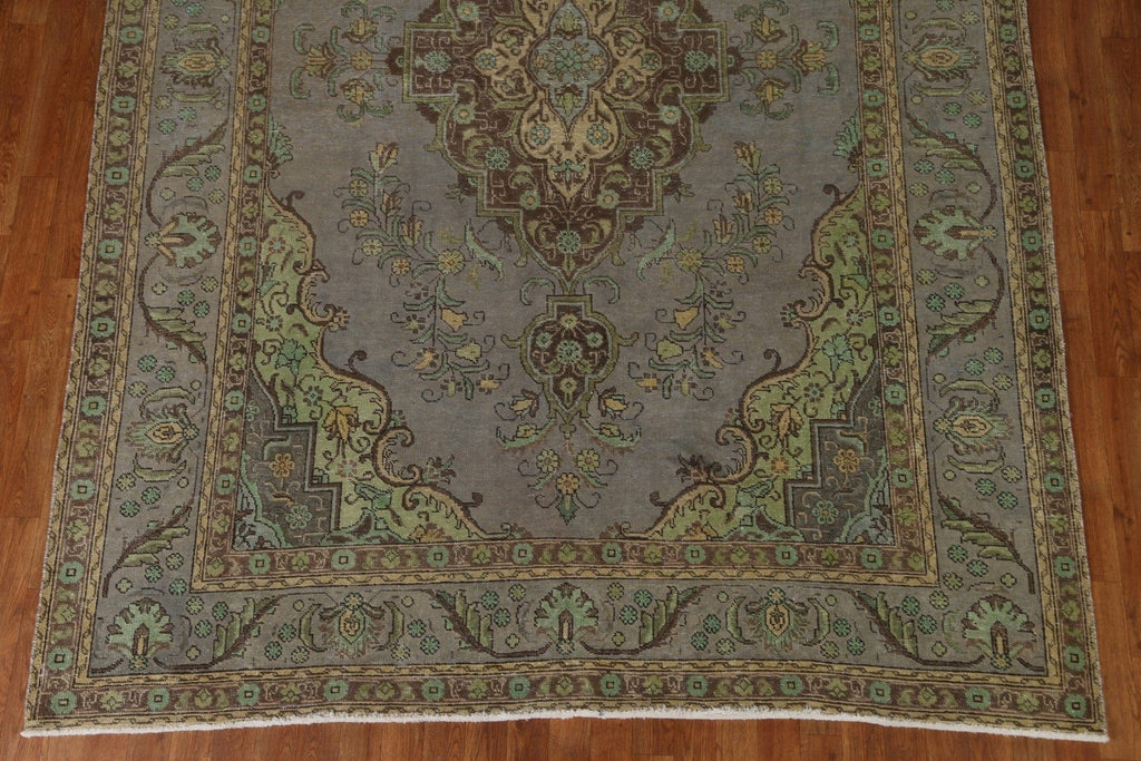 Distressed Over-Dyed Tabriz Persian Area Rug 7x10