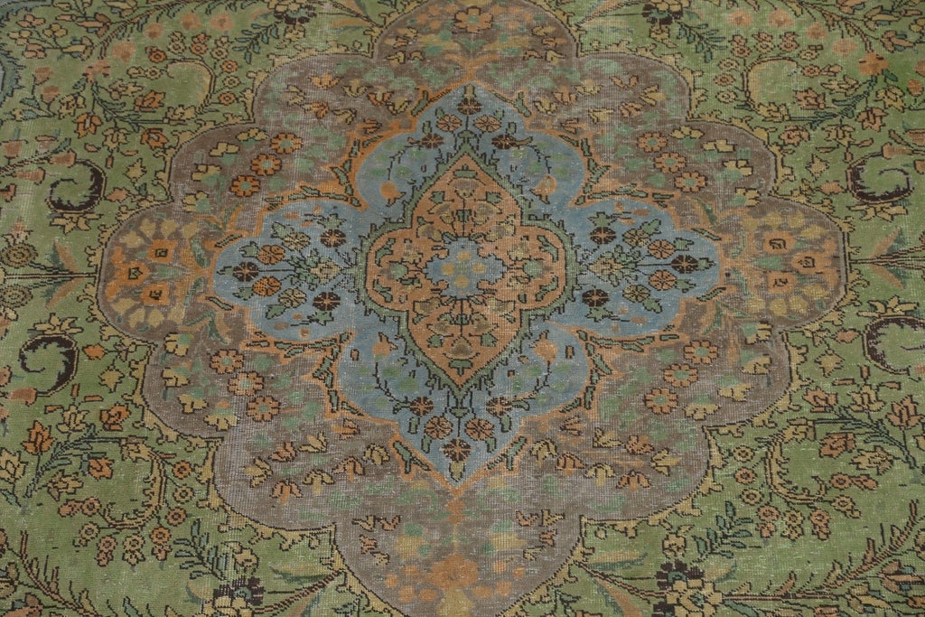 Distressed Over-Dyed Tabriz Persian Area Rug 9x12