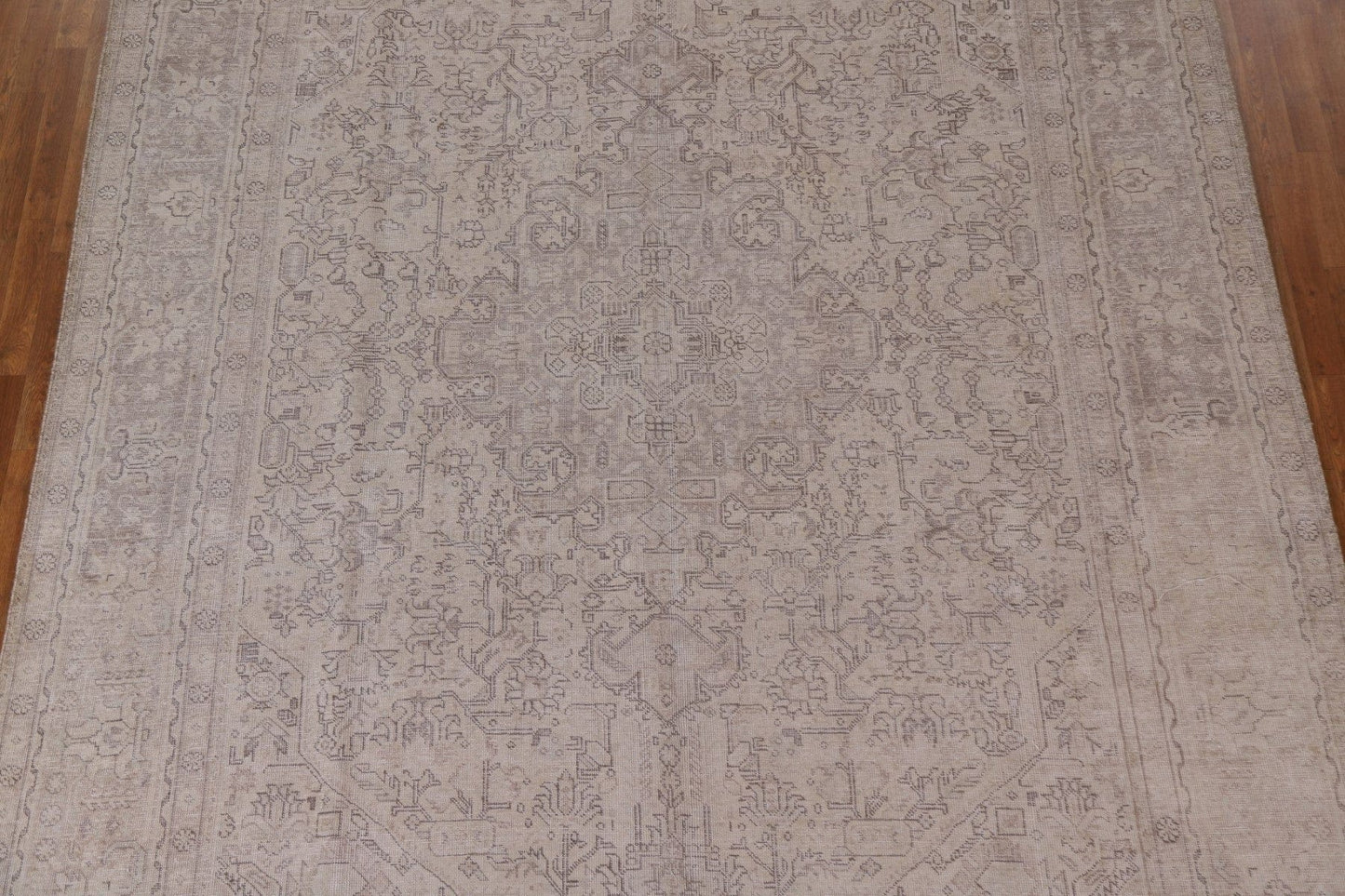 Distressed Geometric Tabriz Persian Area Rug 10x13