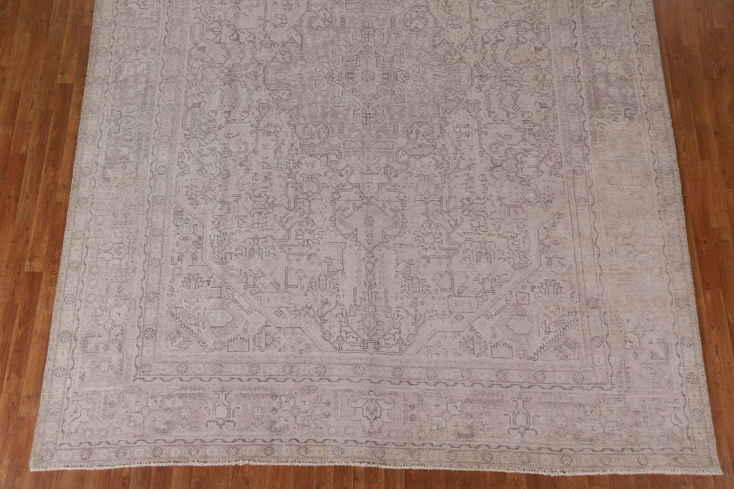 Distressed Geometric Tabriz Persian Area Rug 10x13