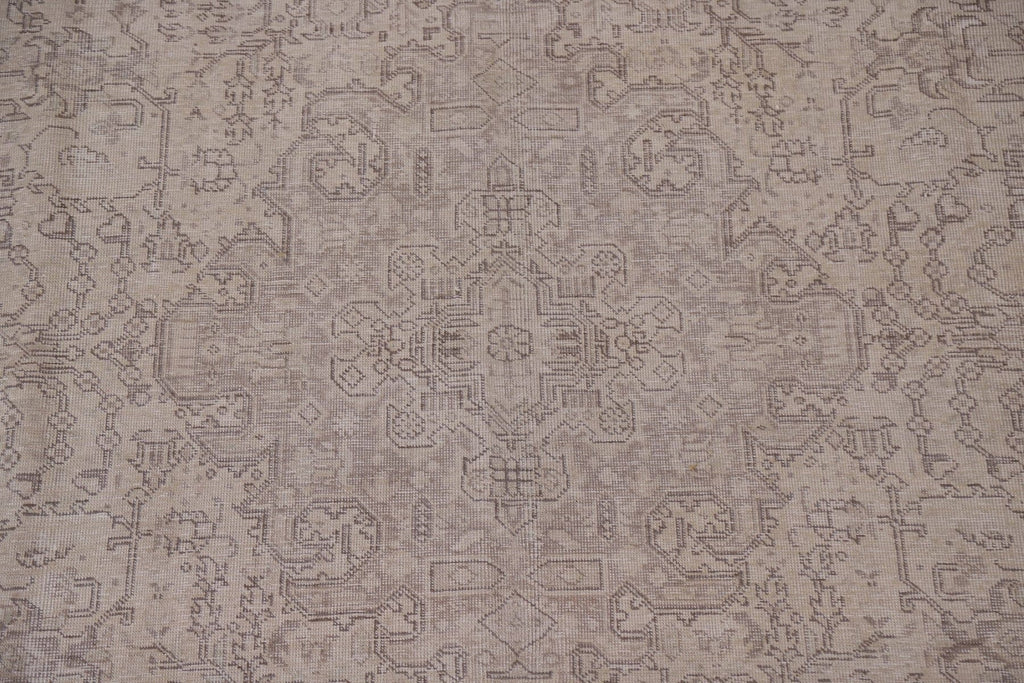 Distressed Geometric Tabriz Persian Area Rug 10x13