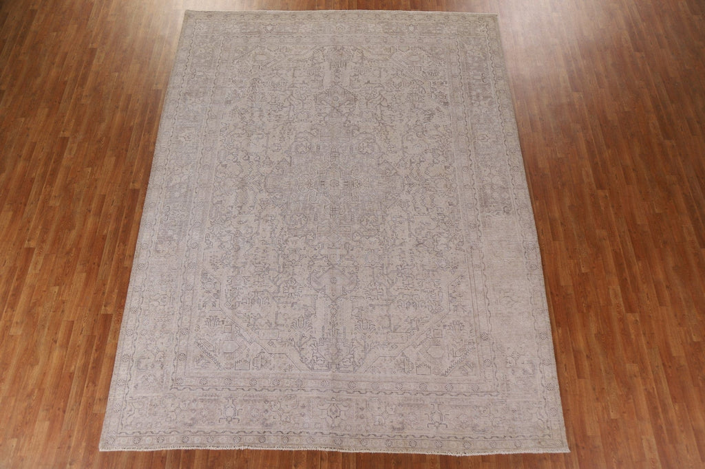 Distressed Geometric Tabriz Persian Area Rug 10x13