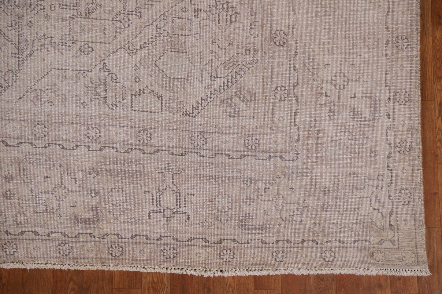 Distressed Geometric Tabriz Persian Area Rug 10x13