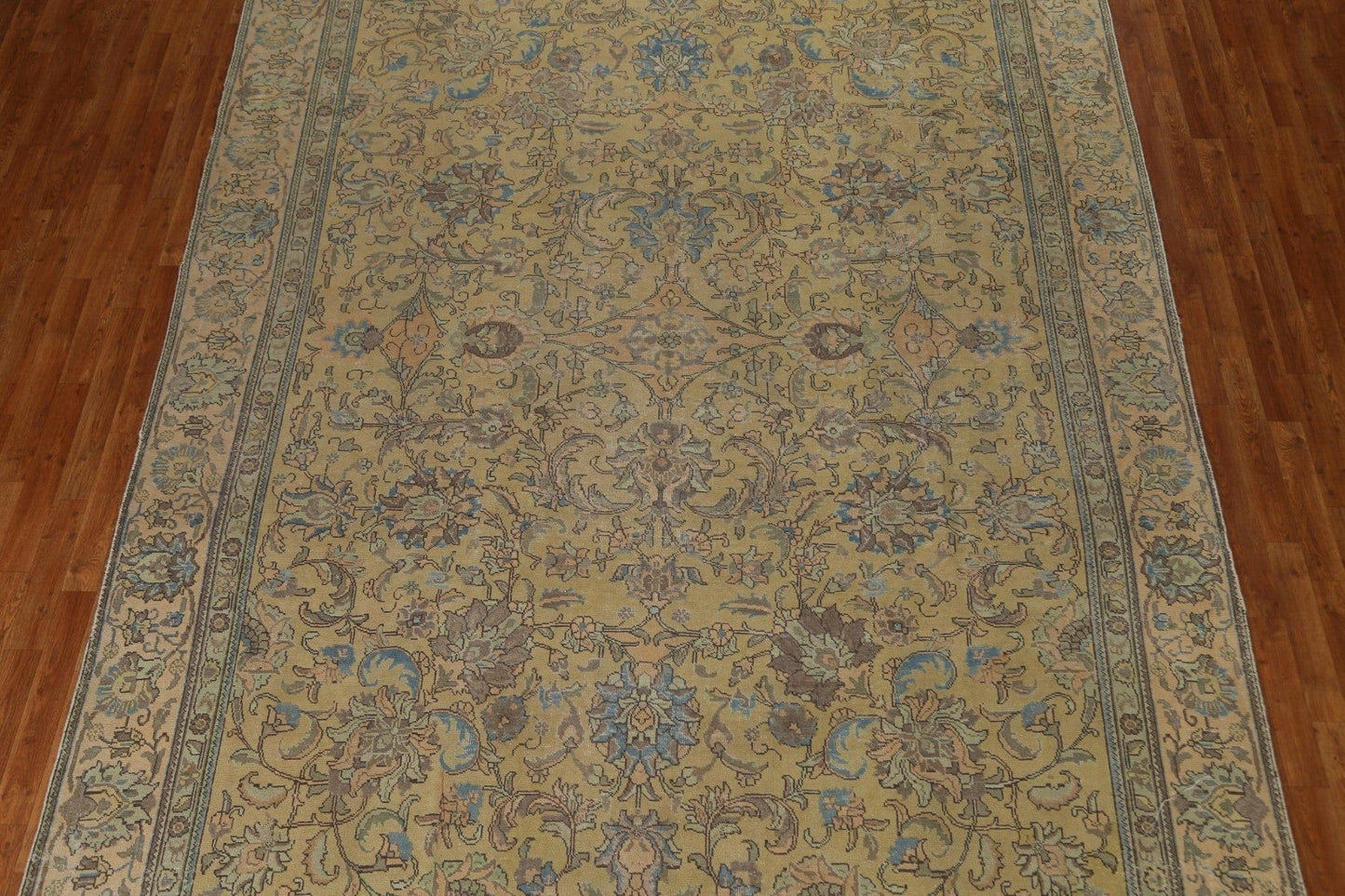 Distressed Over-Dyed Tabriz Persian Area Rug 9x12