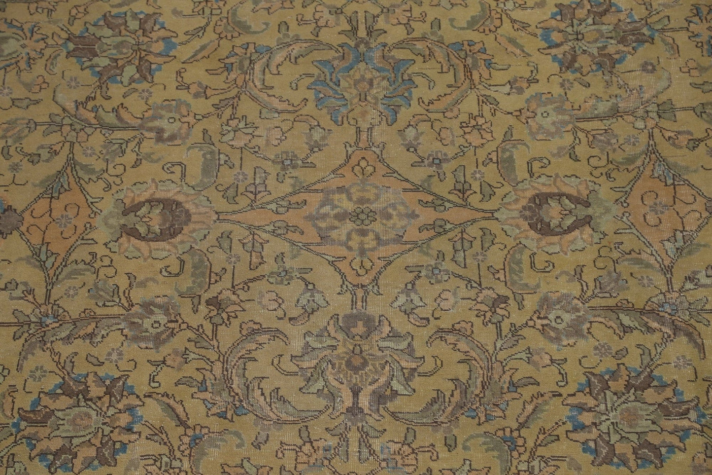 Distressed Over-Dyed Tabriz Persian Area Rug 9x12