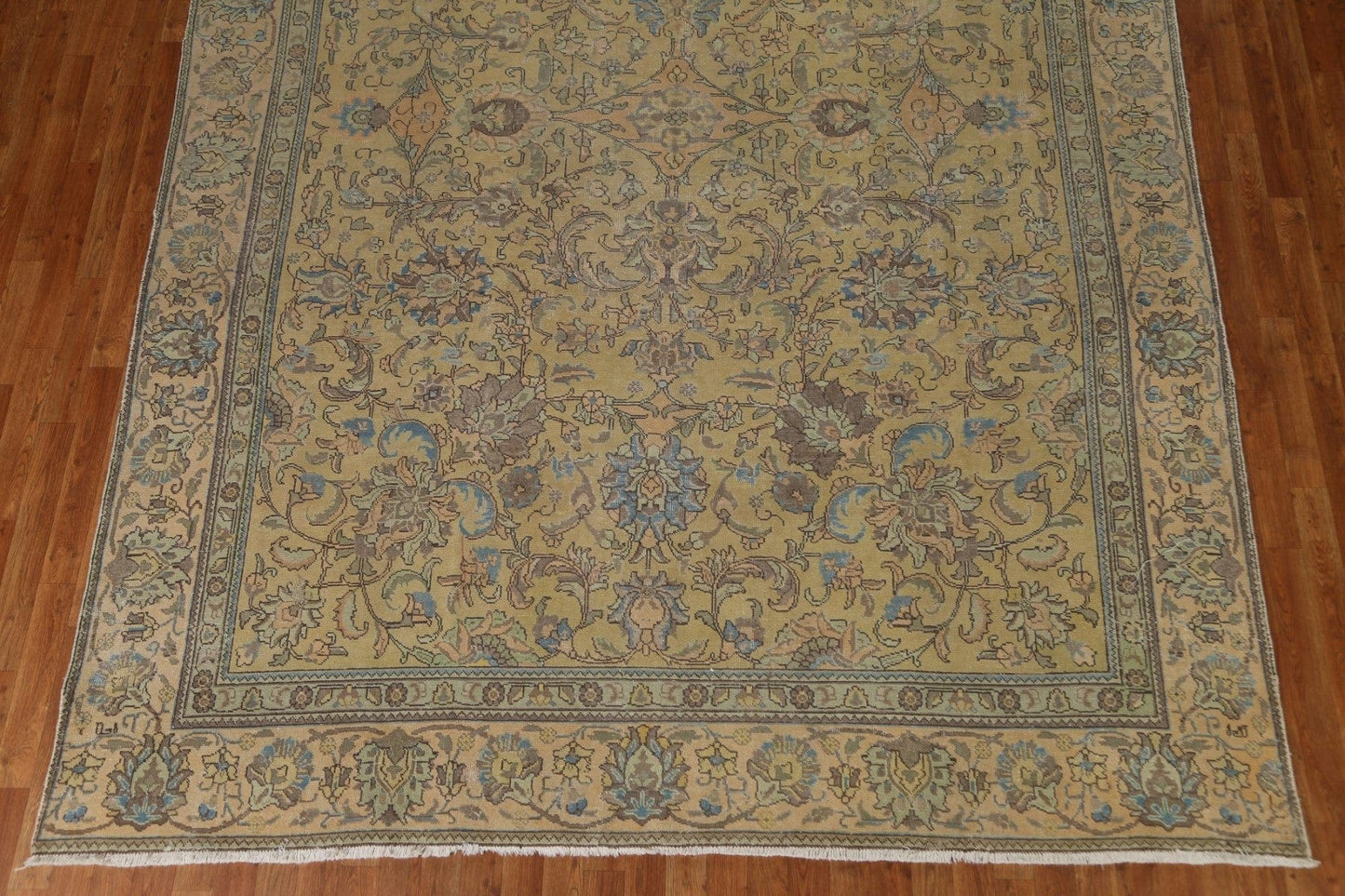 Distressed Over-Dyed Tabriz Persian Area Rug 9x12