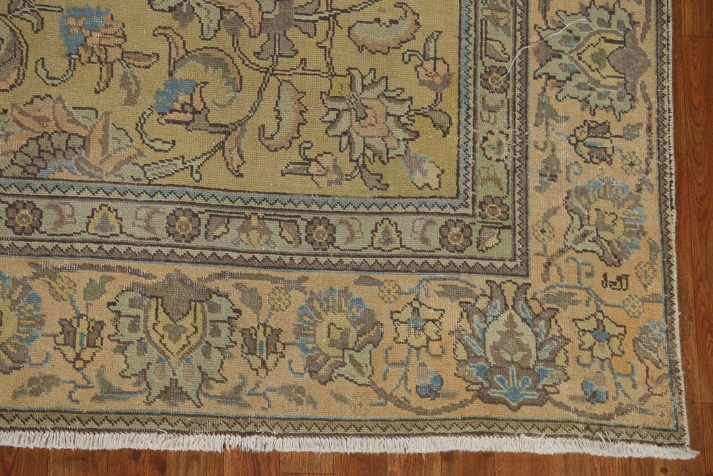 Distressed Over-Dyed Tabriz Persian Area Rug 9x12